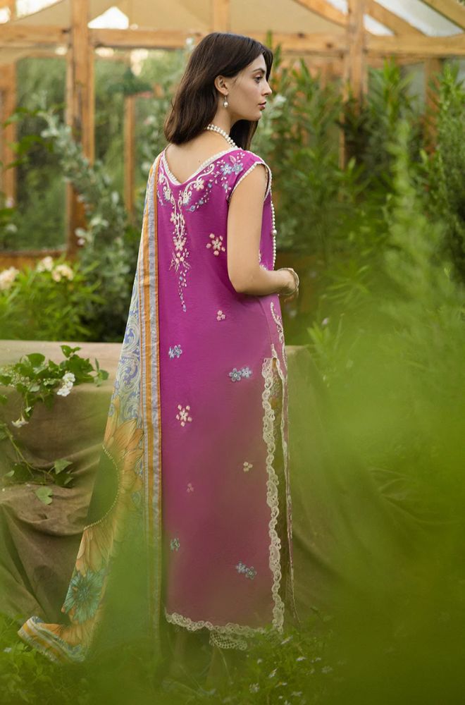 Mushq - 3PC Lawn Embroidered Shirt with Printed Silk Dupatta (Unstitched) - RF1367