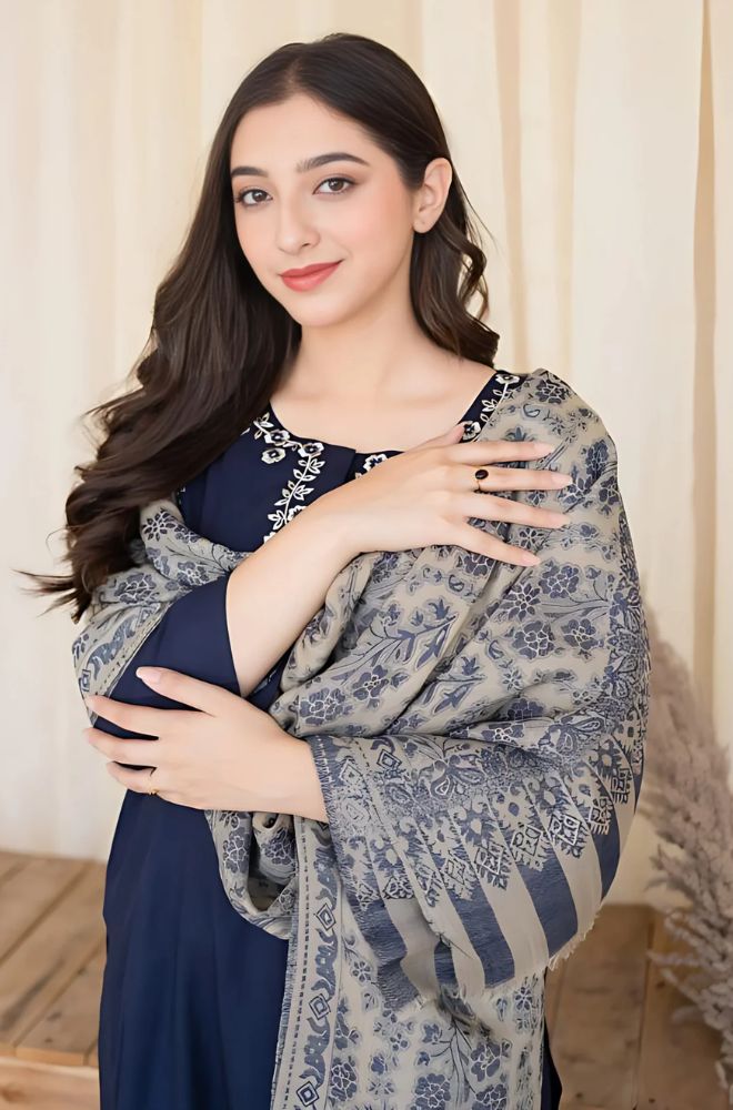 Aisling - 3PC Unstitched Dhanak Embroidered Shirt with Printed Dupatta and Trouser - RF1160