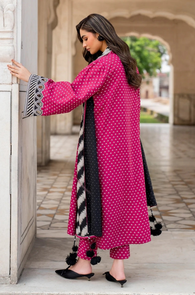 Baroque - 3PC Unstitched Printed Khaddar Shirt with Printed Khaddar Dupatta and Trouser - RF1237