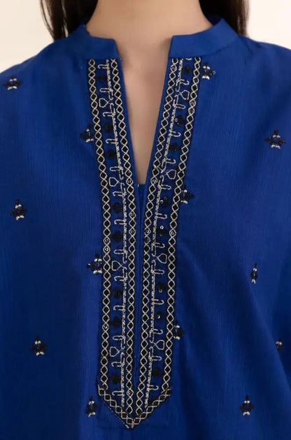 Sapphire - 3PC Unstitched Khaddar Embroidered Front with Digital Printed Dupatta and Trouser - RF1275 Royal Pret