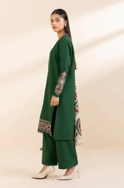 Sapphire - 3PC Unstitched Khaddar Embroidered Front with Digital Printed Dupatta and Trouser - RF1277 Royal Pret