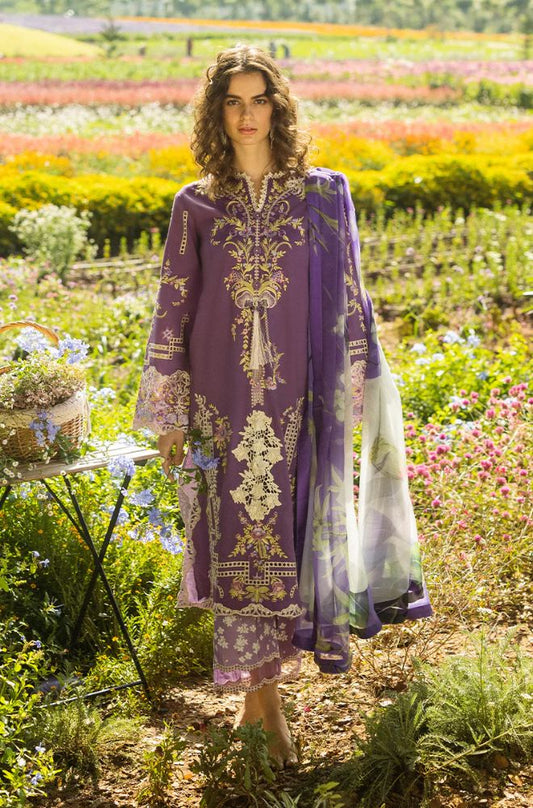 Mushq - 3PC Lawn Embroidered Shirt with Printed Silk Dupatta (Unstitched) - RF1370