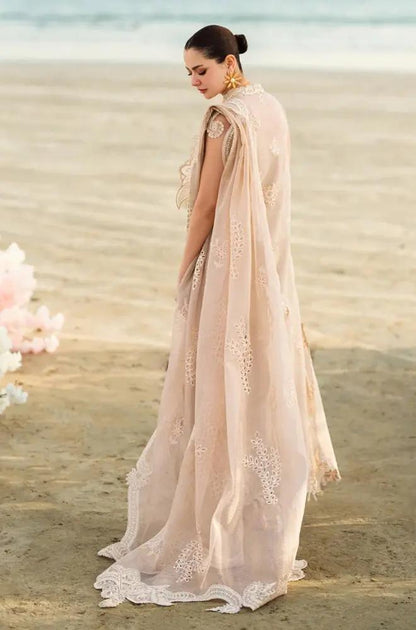 3PC Lawn Embroidered Shirt with Embroidered Slub Net Dupatta (Unstitched) - RF1326 Royal Pret