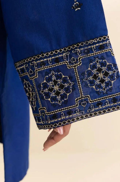 Sapphire - 3PC Unstitched Khaddar Embroidered Front with Digital Printed Dupatta and Trouser - RF1275 Royal Pret