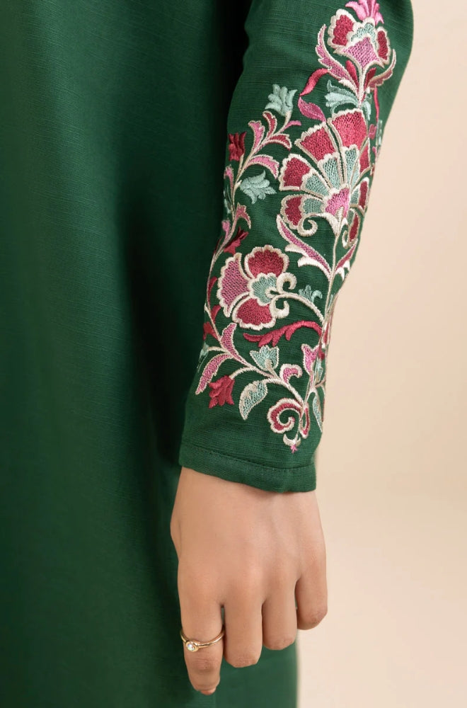 Sapphire - 3PC Unstitched Khaddar Embroidered Front with Digital Printed Dupatta and Trouser - RF1277