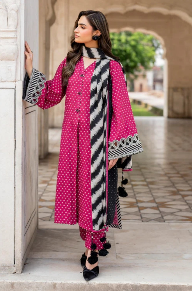 Baroque - 3PC Unstitched Printed Khaddar Shirt with Printed Khaddar Dupatta and Trouser - RF1237