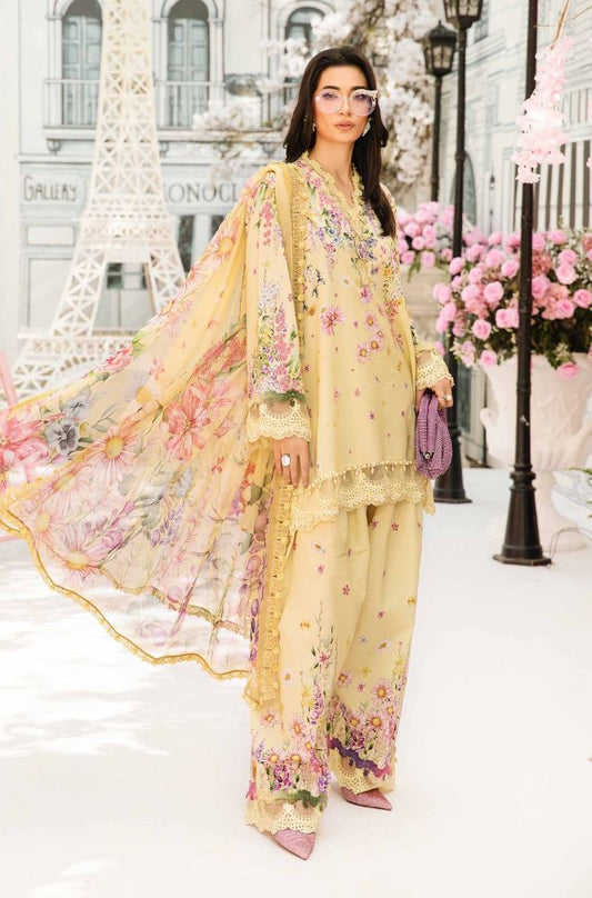Maria B - 3PC All Over Printed Banadora Lawn Shirt with Printed Voil Dupatta (Unstitched) - RF1379