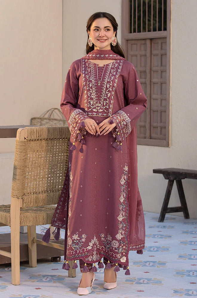 Allys - 3PC Lawn Sequence Embroidered Shirt with Embroidered Chiffon Dupatta (Unstitched) - RF1338