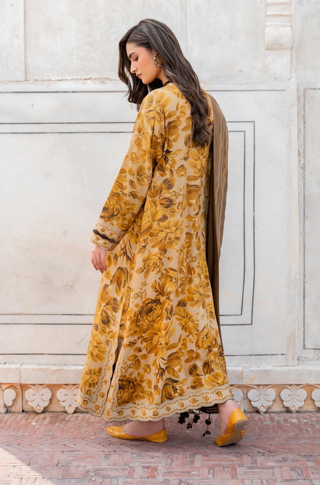 Baroque - 3PC Unstitched Printed Khaddar Shirt with Printed Khaddar Dupatta and Same Printed Trouser - RF1238