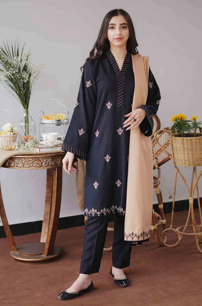 Aisling - 3PC Unstitched Dhanak Embroidered Shirt with Dhanak Dupatta and Trouser - RF1158