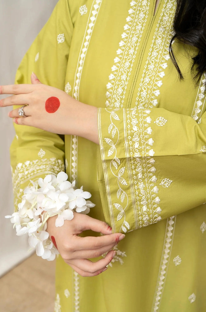 Urge - 3PC Unstitched Dhanak Embroidered Shirt with Digital Printed Dupatta and Embroidered Trouser - RF1272