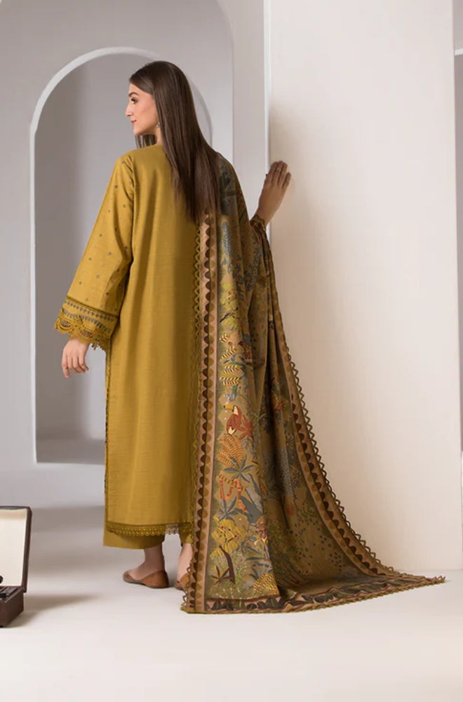 Sobia Nazir - 3PC Unstitched Dhanak Embroidered Shirt with Printed Dupatta - RF1299