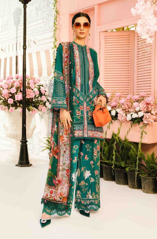 Maria B - 3PC All Over Printed Banadora Lawn Shirt with Printed Voil Dupatta (Unstitched) - RF1385