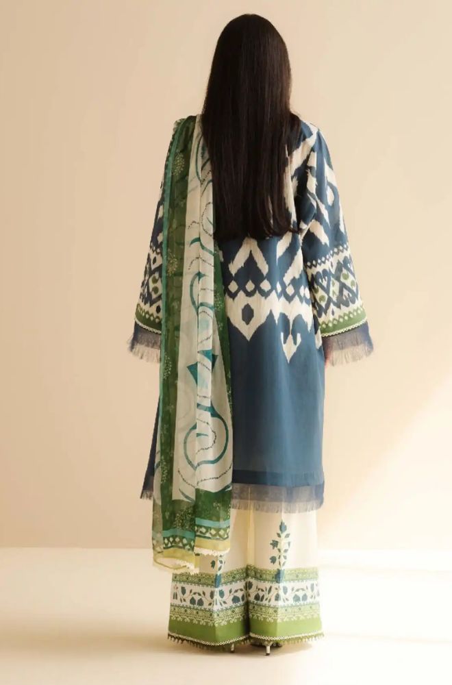 Coco by Zara Shah Jahan - 3PC Banadora Lawn Printed Shirt with Printed Voil Dupatta (Unstitched) - RF1386