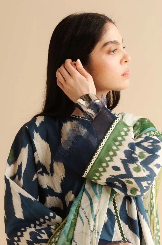 Coco by Zara Shah Jahan - 3PC Banadora Lawn Printed Shirt with Printed Voil Dupatta (Unstitched) - RF1386