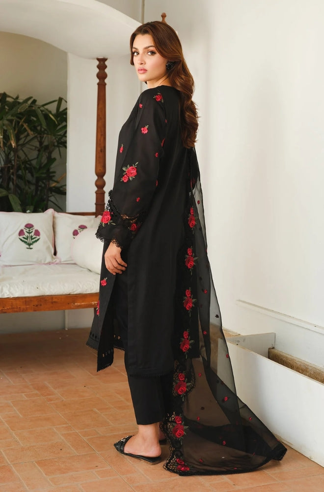 Baroque - 3PC Lawn Embroidered Shirt with Embroidered Chiffon Dupatta (Unstitched) - RF1312