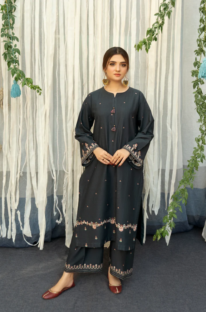 Urge - 3PC Lawn Embroidered Shirt with Printed Cotton Net Dupatta (Unstitched) - RF1322