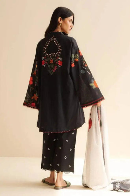Coco by Zara Shah Jahan - 3PC Banadora Lawn Printed Shirt with Printed Voil Dupatta (Unstitched) - RF1388 Royal Pret
