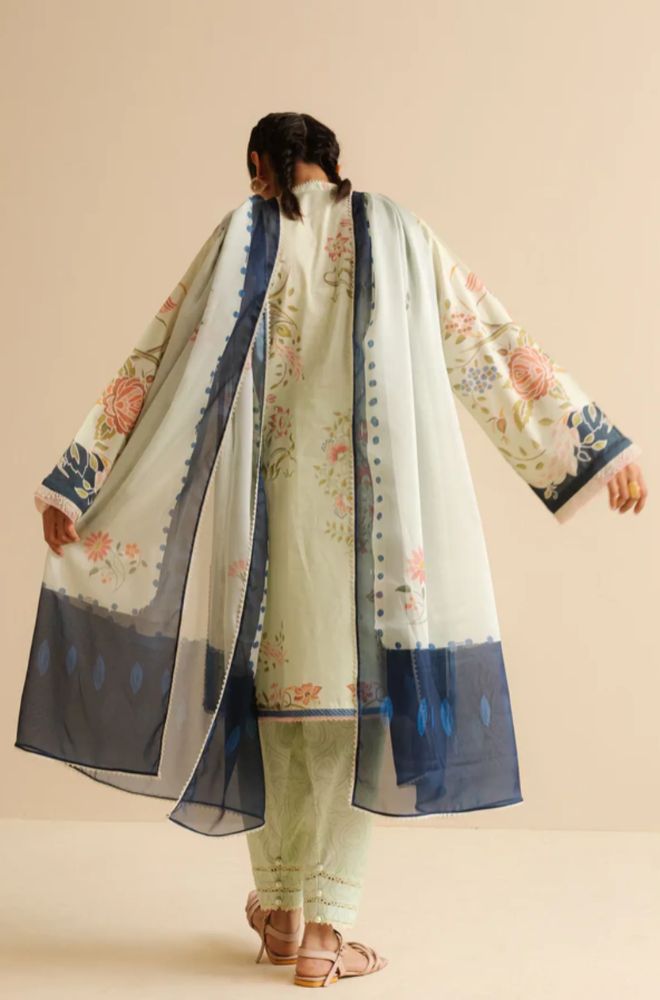 Coco by Zara Shah Jahan - 3PC Banadora Lawn Printed Shirt with Printed Voil Dupatta (Unstitched) - RF1389