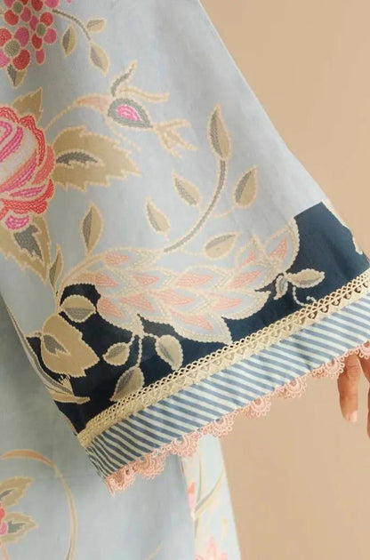 Coco by Zara Shah Jahan - 3PC Banadora Lawn Printed Shirt with Printed Voil Dupatta (Unstitched) - RF1390 Royal Pret