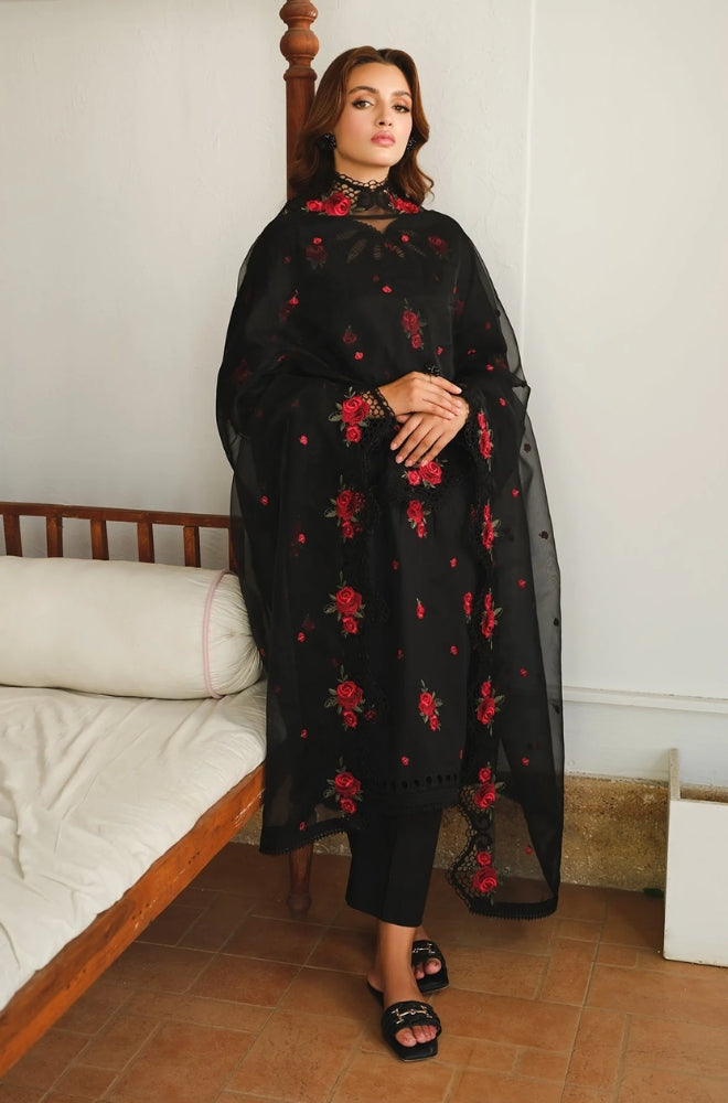 Baroque - 3PC Lawn Embroidered Shirt with Embroidered Chiffon Dupatta (Unstitched) - RF1312