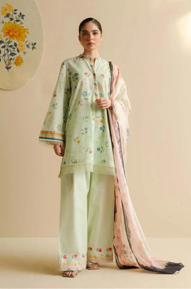 Coco by Zara Shah Jahan - 3PC Banadora Lawn Printed Shirt with Printed Voil Dupatta (Unstitched) - RF1391