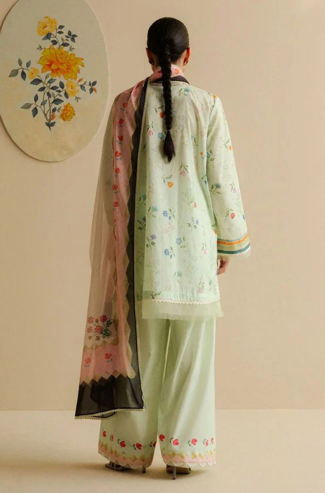 Coco by Zara Shah Jahan - 3PC Banadora Lawn Printed Shirt with Printed Voil Dupatta (Unstitched) - RF1391