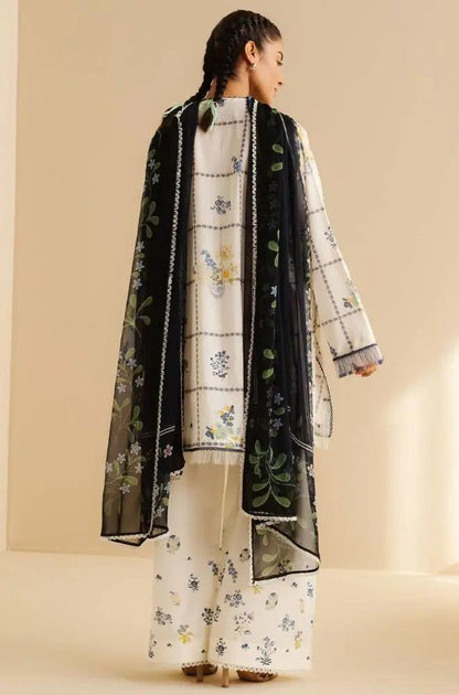 Coco by Zara Shah Jahan - 3PC Banadora Lawn Printed Shirt with Printed Voil Dupatta (Unstitched) - RF1393 Royal Pret