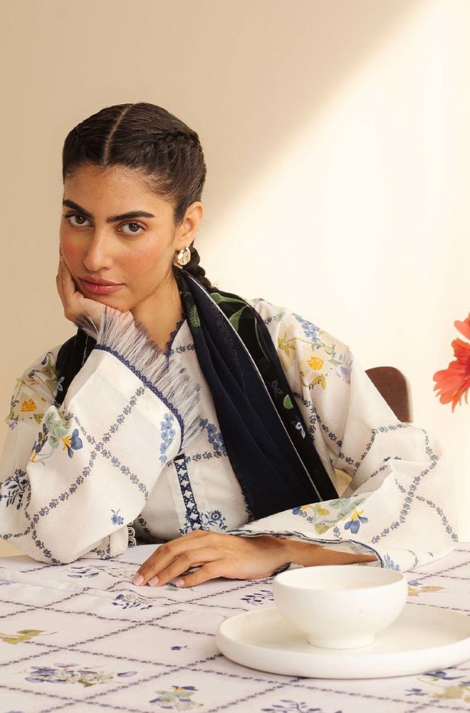 Coco by Zara Shah Jahan - 3PC Banadora Lawn Printed Shirt with Printed Voil Dupatta (Unstitched) - RF1393