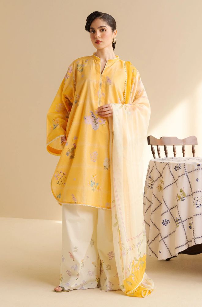 Coco by Zara Shah Jahan - 3PC Banadora Lawn Printed Shirt with Printed Voil Dupatta (Unstitched) - RF1394