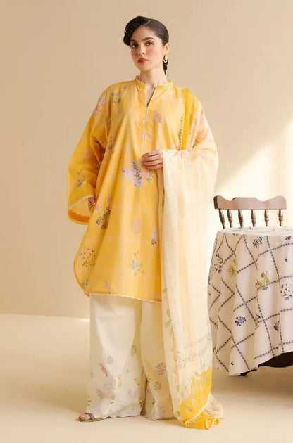 Coco by Zara Shah Jahan - 3PC Banadora Lawn Printed Shirt with Printed Voil Dupatta (Unstitched) - RF1394 Royal Pret