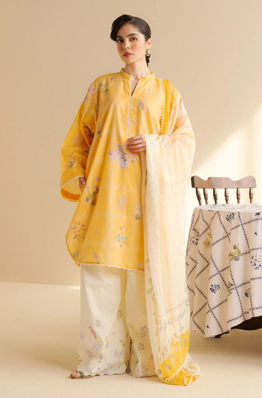 Coco by Zara Shah Jahan - 3PC Banadora Lawn Printed Shirt with Printed Voil Dupatta (Unstitched) - RF1394