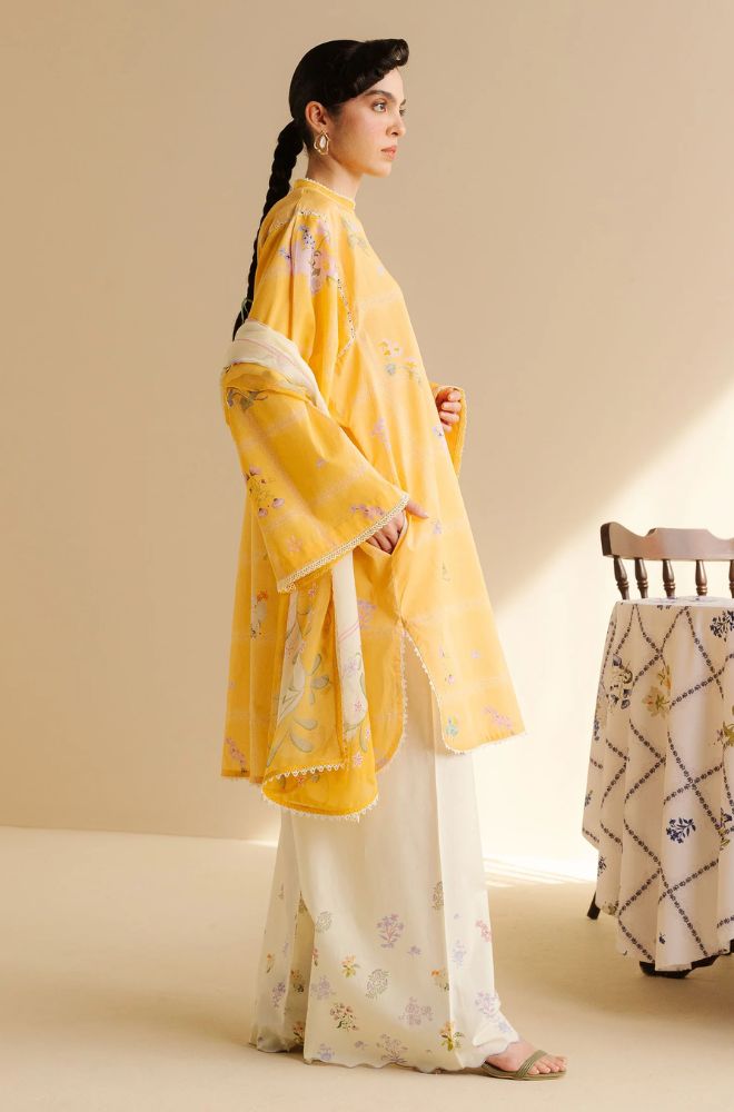 Coco by Zara Shah Jahan - 3PC Banadora Lawn Printed Shirt with Printed Voil Dupatta (Unstitched) - RF1394