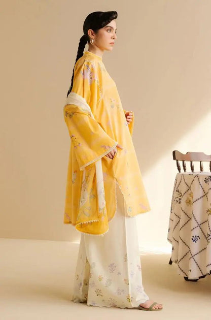 Coco by Zara Shah Jahan - 3PC Banadora Lawn Printed Shirt with Printed Voil Dupatta (Unstitched) - RF1394 Royal Pret