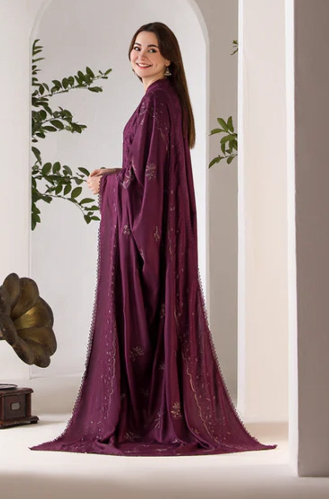 Sobia Nazir - 3PC Unstitched Dhanak Embroidered Shirt with Embroidered Dhanak Shawl - RF1300