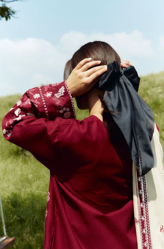 Zara Shah Jahan - 3PC Unstitched Dhanak Embroidered Shirt with Printed Pashmina Shawl and Trouser - RF1257