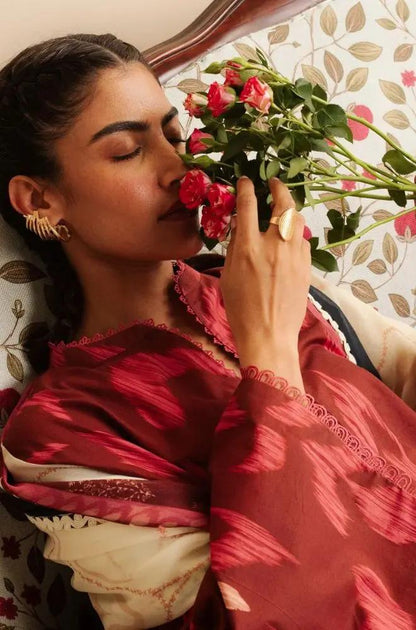 Coco by Zara Shah Jahan - 3PC Banadora Lawn Printed Shirt with Printed Voil Dupatta (Unstitched) - RF1395 Royal Pret