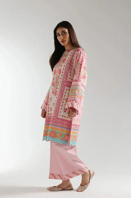 Ethnc - 3PC Banadora Lawn Printed Shirt with Printed Voil Dupatta (Unstitched) - RF1396 Royal Pret