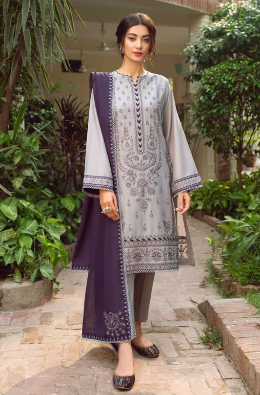 Jazmin - 3PC Lawn Embroidered Shirt with Chiffon Embroidered Dupatta and Trousers - RF0720