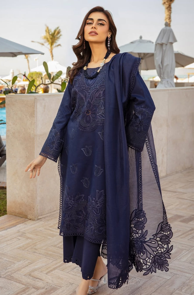 Rang Rasiya - 3PC Lawn Embroidered Shirt with Embroidered Khadi Net Dupatta (Unstitched) - RF1304