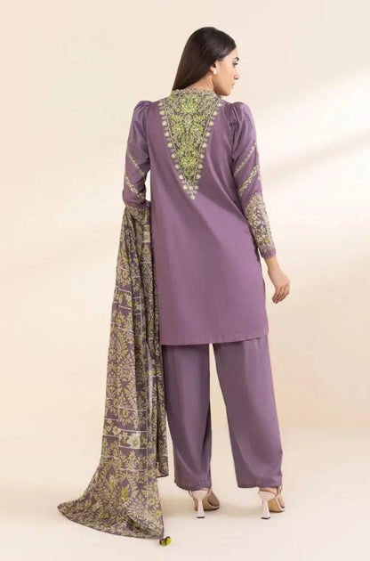 Sapphire - 3PC Lawn Embroidered Shirt with Printed Chiffon Dupatta (Unstitched) - RF1350 Royal Pret
