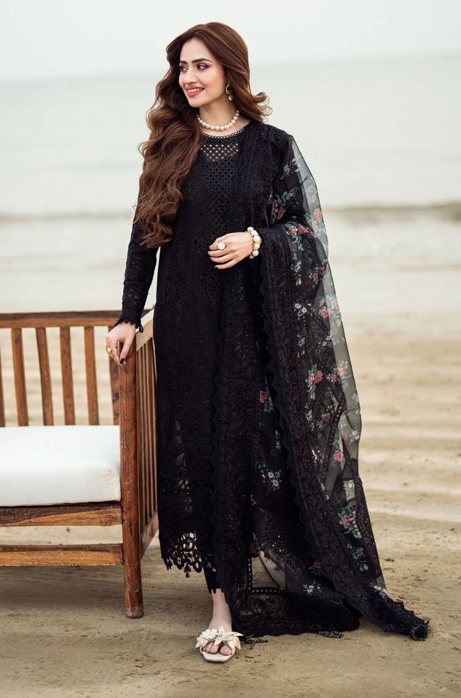 Nureh - 3PC Lawn Embroidered Shirt with Printed Chiffon Dupatta (Unstitched) - RF1404
