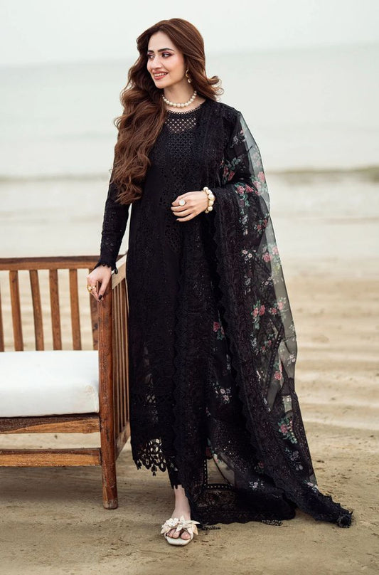 Nureh - 3PC Lawn Embroidered Shirt with Printed Chiffon Dupatta (Unstitched) - RF1404