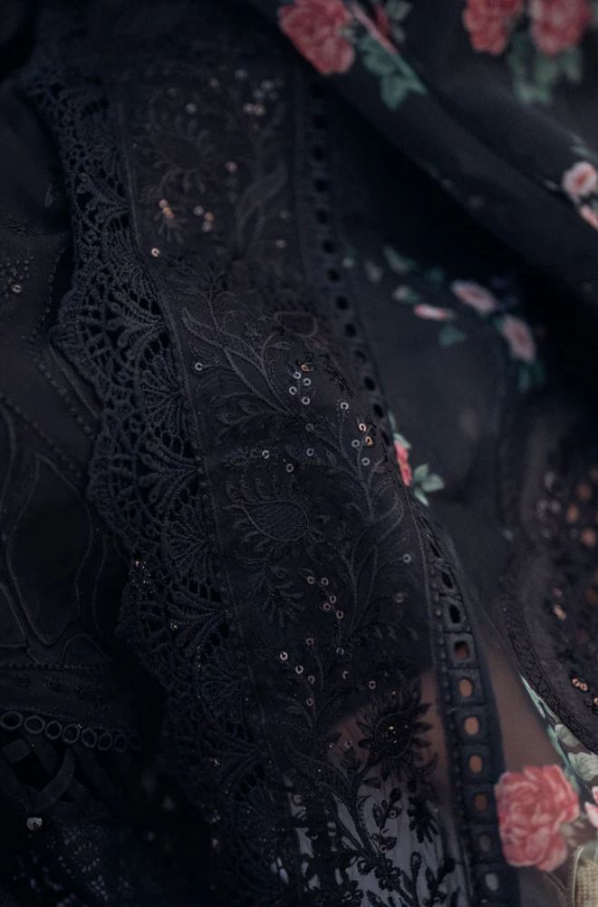 Nureh - 3PC Lawn Embroidered Shirt with Printed Chiffon Dupatta (Unstitched) - RF1404