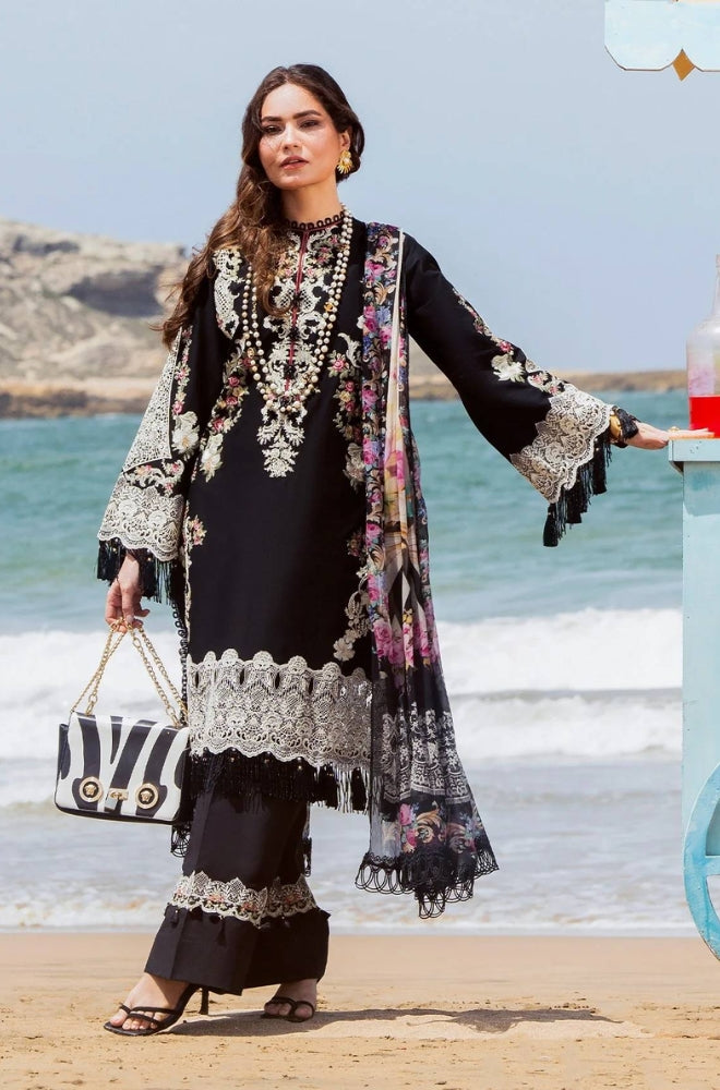 Elaf - 3PC Lawn Embroidered Shirt with Printed Chiffon Dupatta (Unstitched) - RF1310