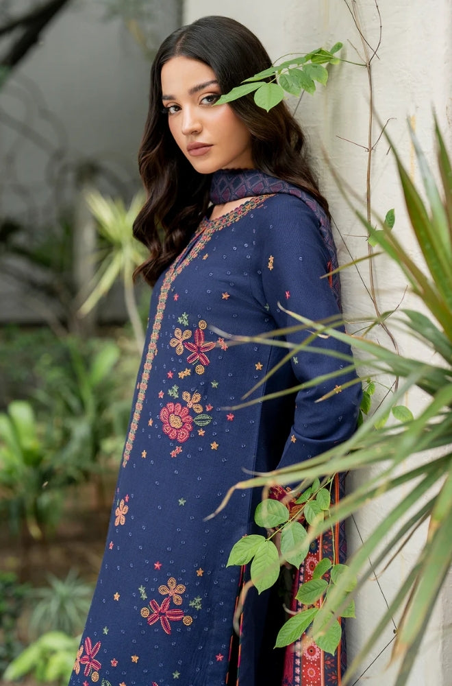 Jazmin - 3PC Unstitched Dhanak Embroidered Shirt with Digital Printed Dupatta and Trouser - RF1174