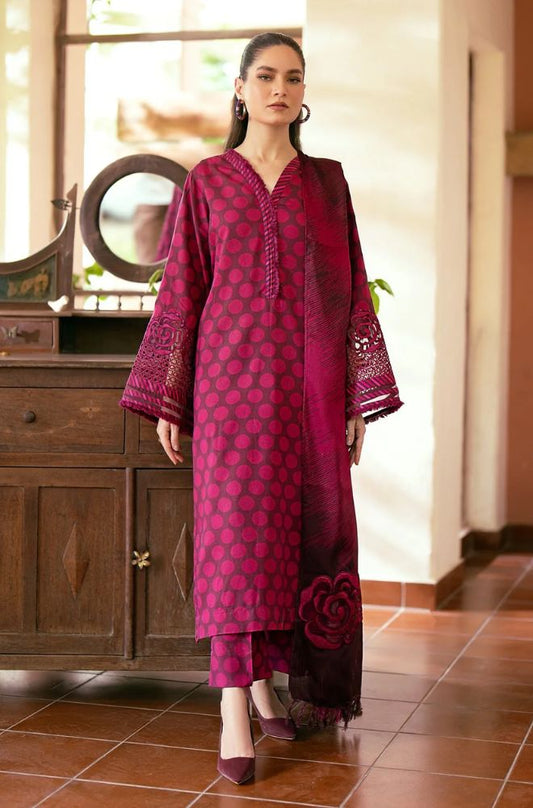 Baroque - 3PC Khaddar Digital Printed Shirt with Khaddar Printed Shawl (Unstitched) - RF1407