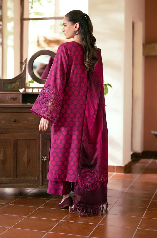 Baroque - 3PC Khaddar Digital Printed Shirt with Khaddar Printed Shawl (Unstitched) - RF1407