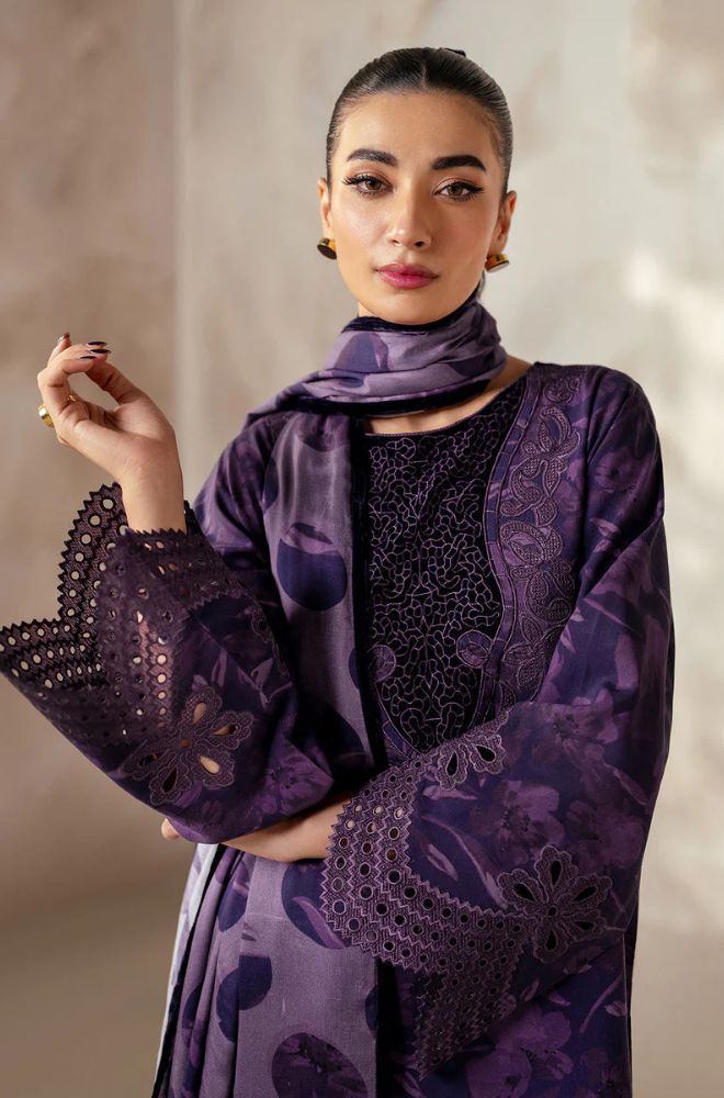 Baroque - 3PC Khaddar Digital Printed Shirt with Khaddar Printed Shawl (Unstitched) - RF1409
