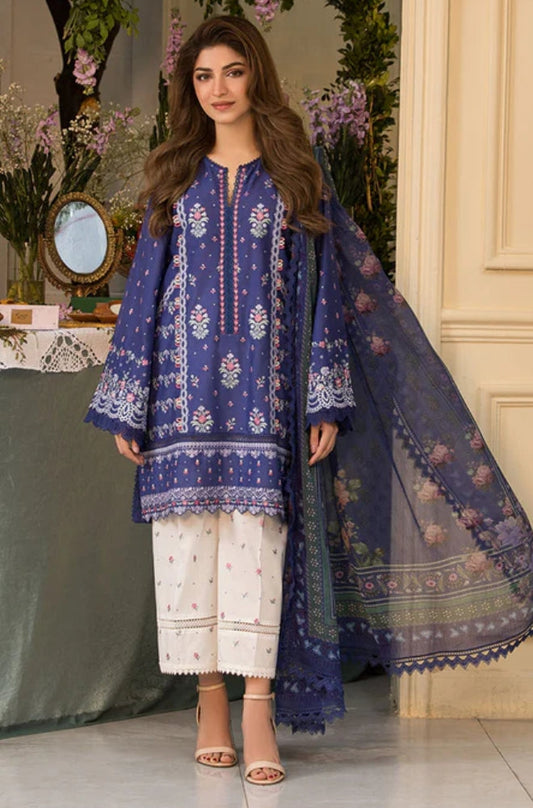 Sobia Nazir - 3PC Lawn Embroidered Shirt with Printed Chiffon Dupatta (Unstitched) - RF1341